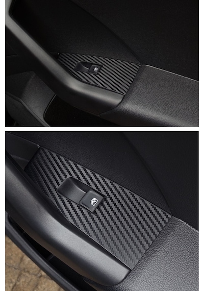 Volkswagen Taigo Uyumlu İç Trim Folyo Set / Mat Karbon Siyah
