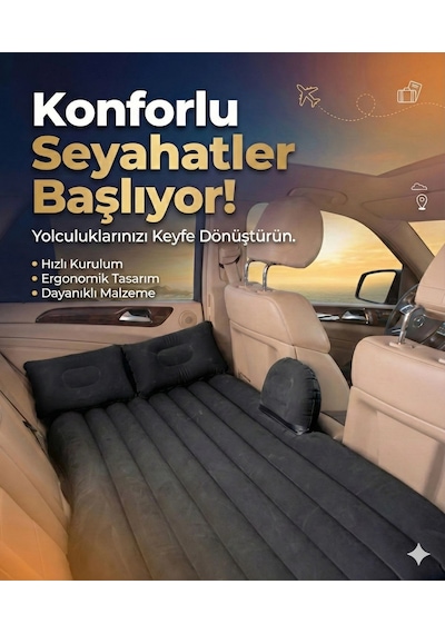 Araç İçi Kamera Araç İçi Şişme Yatak Araba Ve Kamp Yatağı Çanta Elektrikli Pompa Tamir Kiti Ve Yastıklı Yatak Seti