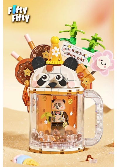 Loz Creative Serisi Panda Figürlü Bardak Modeli 297 Parça Oyuncak Yapım Seti Fflz-4206