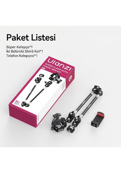 Ulanzi Co78 Super Clamp Two-section Magic Arm Kit - C083 Siyah