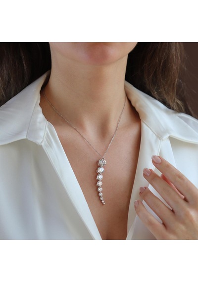 Su Yolu Sky Diamond Gümüş Kolye Gümüş
