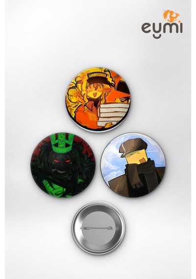 Roblox Gamer Karması Elliot 1x1x1x1 Poob Çanta Süsü Rozet İğneli Buton Rozet Seti 58 Mm 3'lü Çok Renkli
