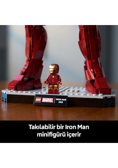 LEGO® ǀ Marvel Iron Man Mark 3 Koleksiyoncu Versiyonu 76344 - Yetişkinler için Minifigür İçeren Model Yapım Seti (1297 Parça)