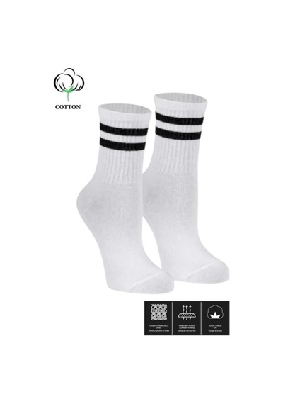 Burçak Çorap Unisex Çizgili Kolej Tenis Çorabı - %80 Pamuklu, Nefes Alabilir Ve Terletmez 6'lı Beyaz