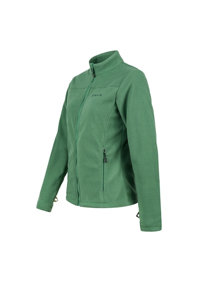 2as Cara Kadın Tam Fermuarlı İnce Polar Sweatshirt Yeşil Yeşil