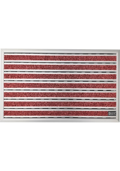Arfen Halı Üst Yüzeyli Alüminyum Ince Seri Kırmızı Paspas 40X70