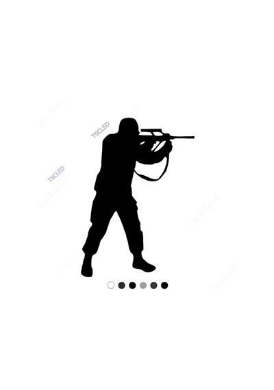 Tüfekle Ateş Eden Asker Adam Sticker 17Cm