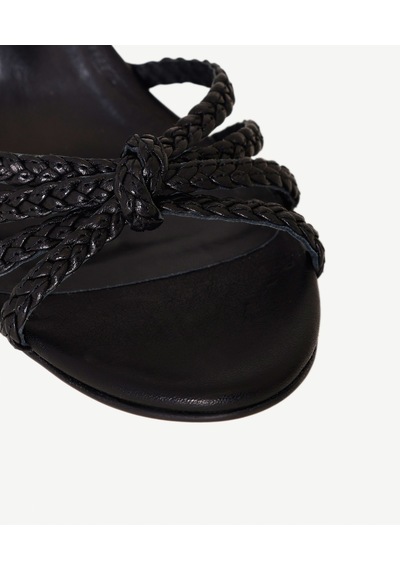 Yargıcı Örgü Düğümlü Topuklu Deri Espadril 26ykay4025x 001 Siyah