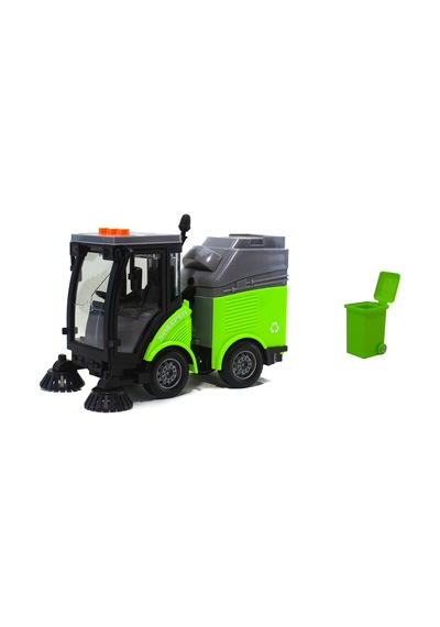Oyuncak Sokak Süpürme Çöp Kamyonu 1/16 Ölçek Işıklı Sesli