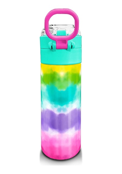 Coral High Kids Renkli Batik Desenli Pipetli Ve Direkt İçim Çelik Termos 500 Ml 31944 Çok Renkli