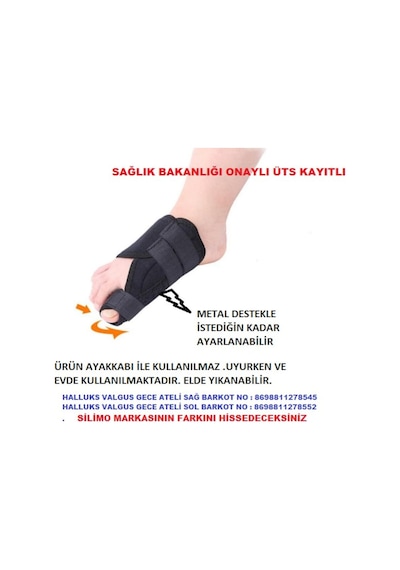 Halluks Valgus Gece Ateli  Ayak Başparmak Standart