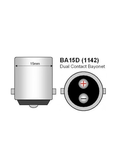 Super Light Ba15d 94 S25 21w 12v Halojen Fren Sinyal Ampulü Çift Duy 2 Adet Sarı