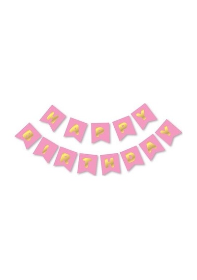 Pembe Gold Happy Yaldızlı Banner