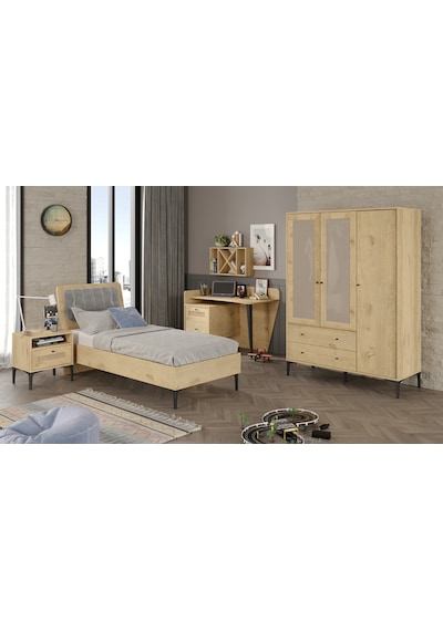 Trio Wood L Genç Odası %100mdf Meşe