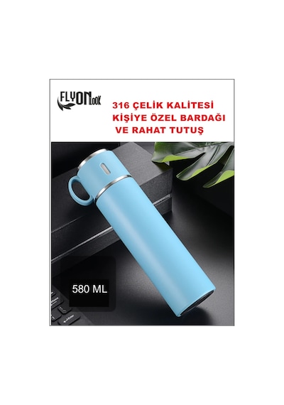 20-24 Saat Sıcak Soğuk Muhafazalı 316 Kaliteli Çelik Bardaklı Termos 580 Ml Kalite Tesadüf Değildir