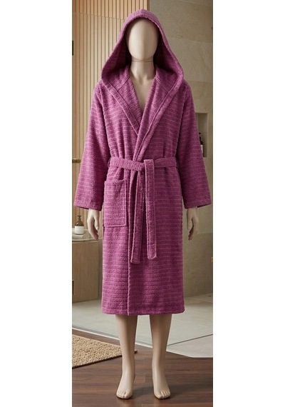 Bicomi Ultra Emici & Hızlı Kuruyan %100 Soft Pamuk Kapüşonlu Unisex Lüks Banyo Bornozu" Mürdüm