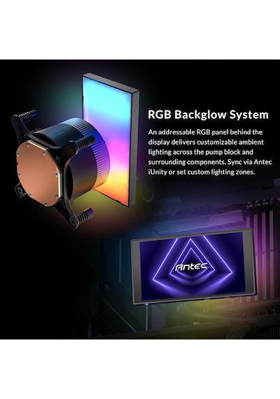 Vortex View 360 Argb 360mm Aıo Sıvı İşlemci Soğutucu, 5 İnç Ips Lcd, 3x120mm Pwm Fan, Intel/amd, Siyah Diğer