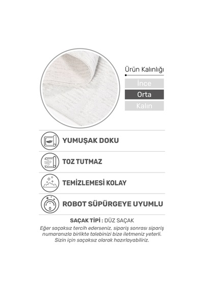 Fiona Yumuşak Dokulu Modern Halı Parlak Akrilik, Robot Süpürge Uyumlu, Lazer Kesim Beyaz
