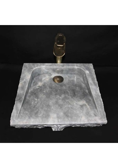 Gri Mermer Saray Işlemeli Lavabo