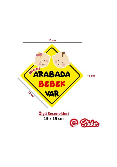 Arabada Bebek Var Oto Sticker, Araba Cam Sticker