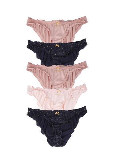 Sebatingo Kadın Külot Bikini Fırfırlı Pamuklu Çok Renkli 5 Li Paket