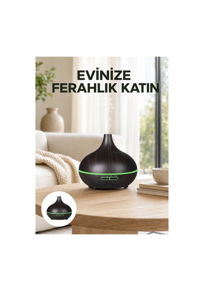 7 Renk Işıklı Ultrasonik Hava Difüzörü Sessiz Ve Güvenli Kullanım Yeni Nesil Renk