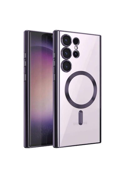 Samsung Galaxy  Uyumlu,  S24 Ultra Kılıf Kross Magneticsafe Kapak - Mor