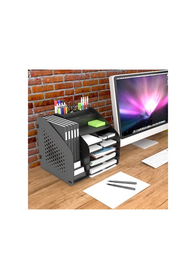 Fx-xl Hexa - 6 Renk - A4 Evrak Rafı Masaüstü Organizer Siyah - 825756903 Siyah