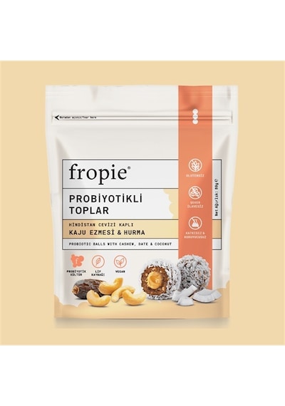 Fropie Probiyotikli Meyve Topları - Hindistan Cevizi Kaplı & Kaju Ezmeli 80 G