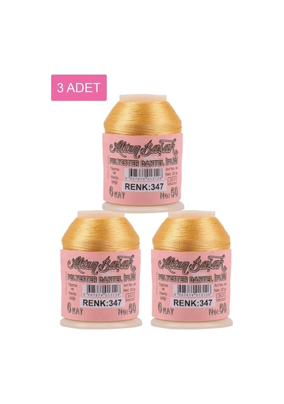 Hubrendy Tedarik 3 Adet Altınbaşak Oya Ve Dantel İpi 20 Gr - Royaleks - No: 347