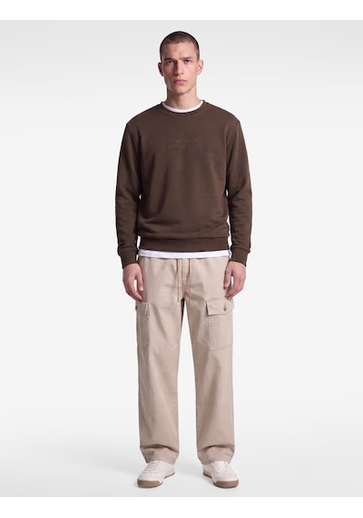 Koton Bisiklet Yaka Pamuklu Uzun Kollu Baskılı Sweatshirt Kahverengi 7wam70049mk Kahve