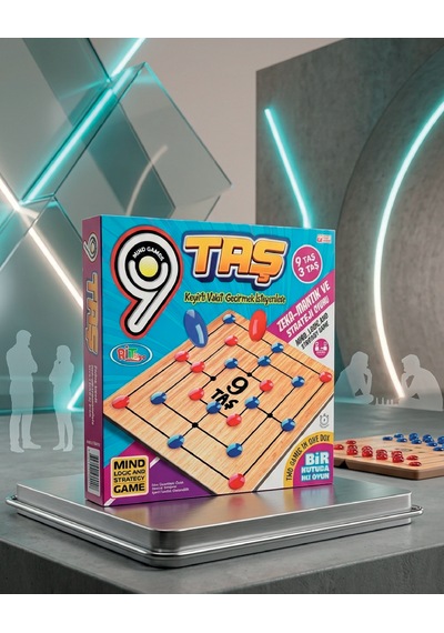 9 Taş 3 Taş Ahşap Zeka Mantık Ve Strateji Oyunu Kalitesi Malzeme +9 Yaş 1 Adet