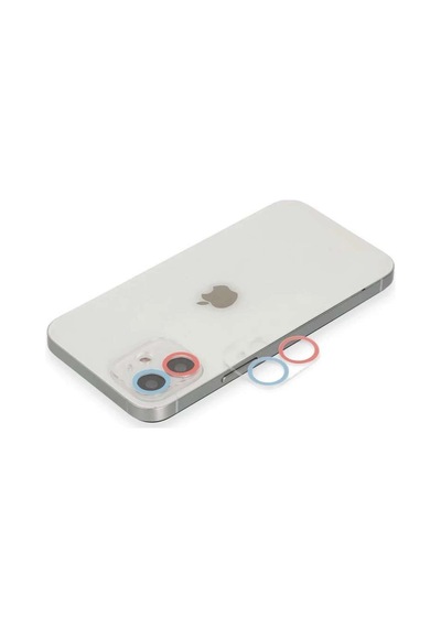 İphone 11 Renkli Kamera Lens Koruma Cam - Pembe-mavi Diğer