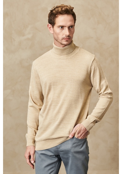 AC&Co / Altınyıldız Classics Erkek Bej Tüylenme Yapmayan Anti Pilling Özellikli Standart Fit Tam Balıkçı Yaka Triko 4A4923100004BEJL Bej AC&Co / Altınyıldız Classics Erkek Bej Tüylenme Yapmayan Anti Pilling Özellikli Standart Fit Tam Balıkçı Yaka Triko 4A4923100004BEJL Bej