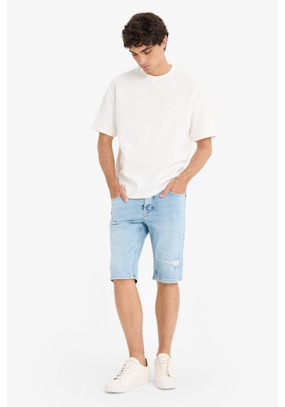DeFacto Slim Fit Dar Kesim Jean Bermuda Şort F4685AX25SMNM39
