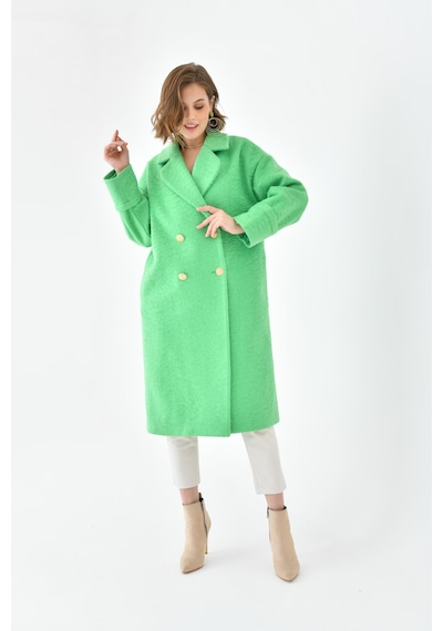 Ftz Women Kadın Kravuze Kaşe Kaban Benetton 30642-benetton Benetton Yeşili