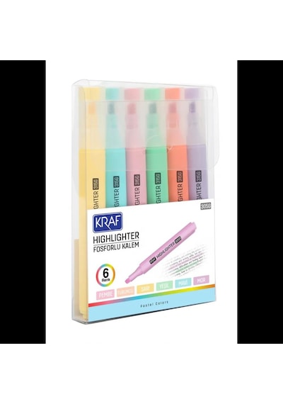Kraf Fosforlu Kalem 6 Lı Trıo Pastel 315g Çok Renkli