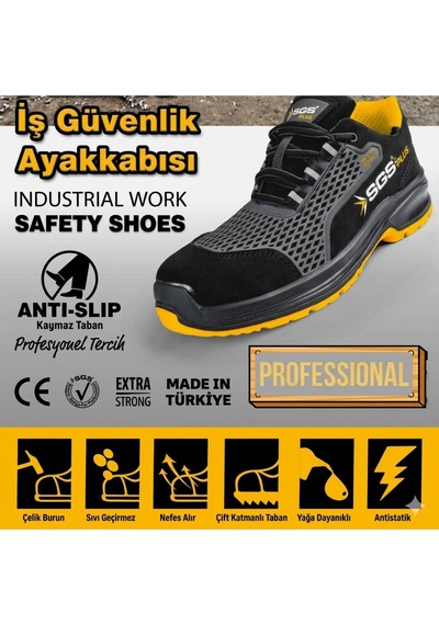 Sgs3043 İş Ayakkabısı Flexo No:43 Sarı - Siyah
