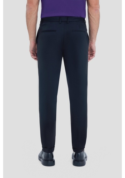 Sabri Özel Erkek Siyah Dar Kesim Slim Fit Dokuma Yan Cep Jogger Pantolon