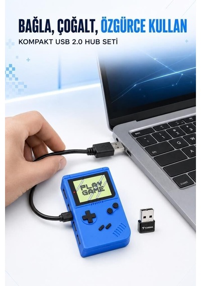 Delux Serisi Retro Oyun Konsolu Usb Hub Dağıtıcı Yd51 Lacivert Yenilikçi Çalışma Bağlantı