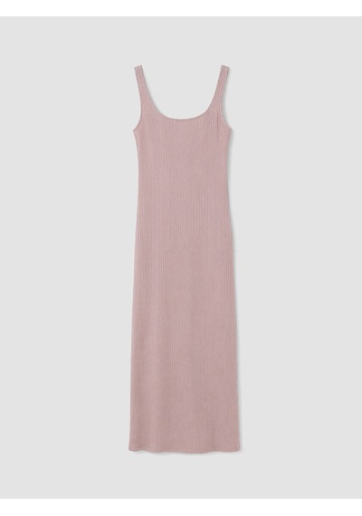 Lcw Vision Pembe Kare Yaka Dokulu Bodycon Elbise