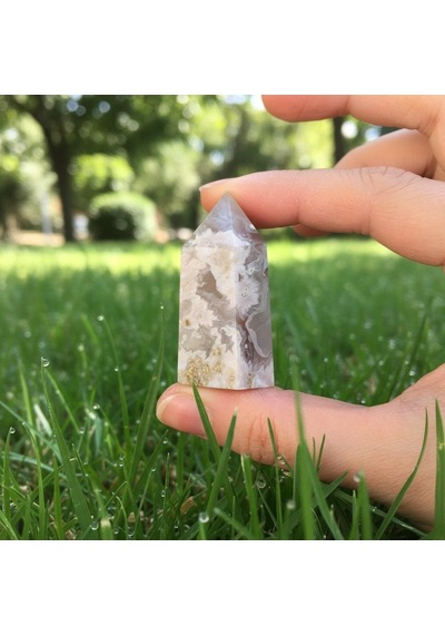 Doğal Çiçek Akik Flower Agate Kütle Küçük Boy