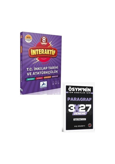 2027 Paraf 2027 8. Sınıf İnteraktif T.c. İnkılap Tarihi Ve Atatürkçülük Soru Bankası+ Evp Akademi Paragraf