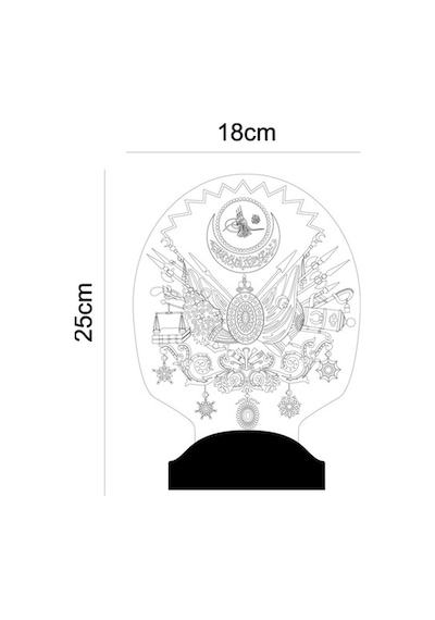 3D Led Lamba 3 Boyutlu Osmanlı Tuğrası Özel Hediye Gecelambası