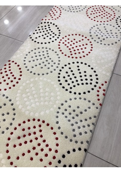 Saray Halı Samyeli 10941 Wk 80X300 Krem Kırmızı Gri Yolluk !