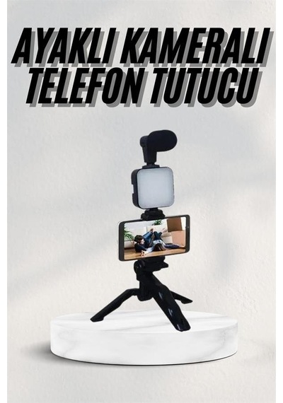 Northcity Led Işıklı Mikrofonlu Telefon Tutucu Vlog Kiti - Bluetooth Kumanda