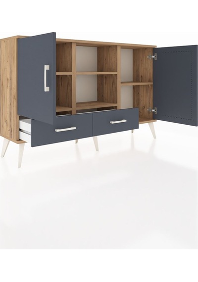 Arges Konsol 5 Raflı 2 Çekmeceli 3 Kapaklı 132x30x83 Çam-antrasit/antrasit Antrasit/antrasit Arges Konsol 5 Raflı 2 Çekmeceli 3 Kapaklı 132x30x83 Çam-antrasit/antrasit Antrasit/antrasit