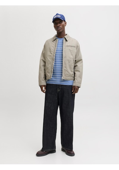 Jack & Jones Erkek Çizgili Nakis Islemeli Tisört - Norrebro - 12291021 Marina