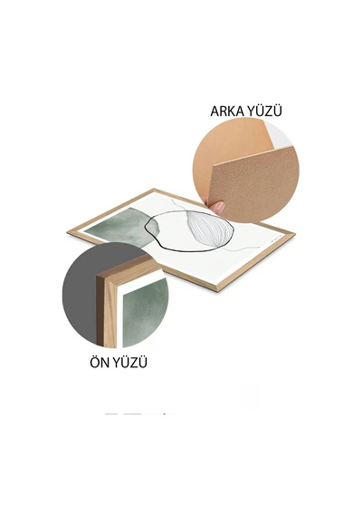 2 Parça Ahşap Çerçeve Görünümlü Mdf Tablo Seti 33x48 Cm - Model 12 - Ersy2mdfmodel12