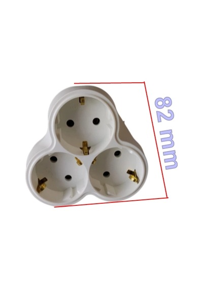 Arvia Topraklı Üçlü Golyat Beyaz 3lü Yonca Fiş Priz 16 Amper 220 Volt Ip20